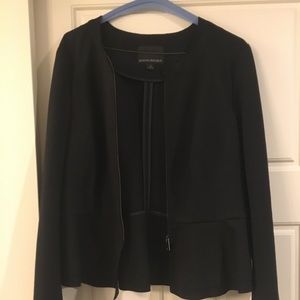 black zip peplum bottom suit jacket